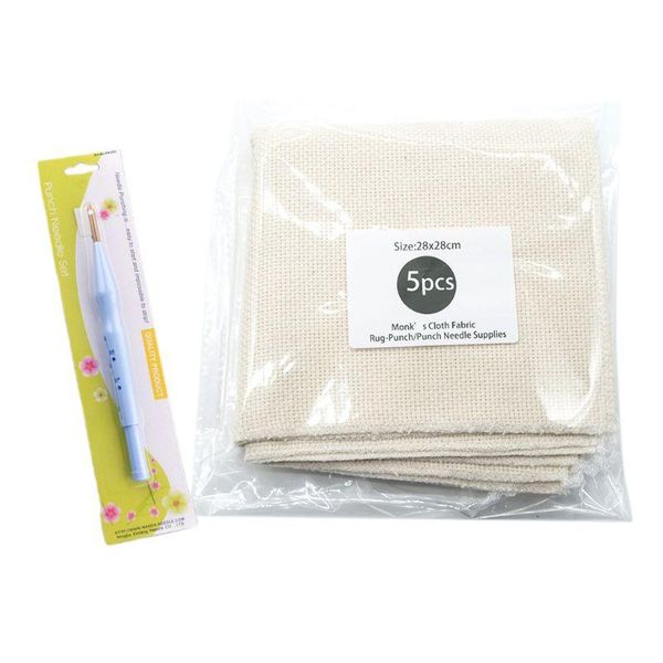 

sewing notions & tools 5pcs monks cloth punch needle diy embroidery needlework accessory, Black