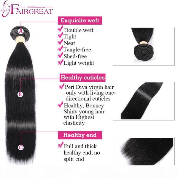 

перуанские прямые человеческие пакеты волос с закрытием 3шт. лот перуанские волосы перуанских девственников с замыканием перуанских волос че, Black