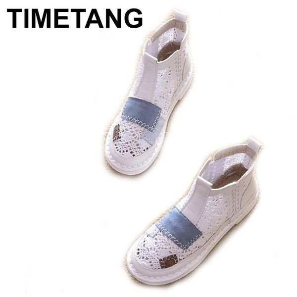 

timetang 2020 fashion women summer boots thick sole mesh shoes casual boots ladies summer shoes women ankle, Black