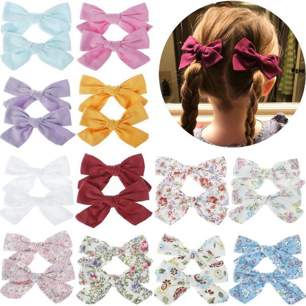 

24pcs flower hair bows girls hair bows clips pigtail hair bows in pairs for girls toddlers y200710, Slivery;white