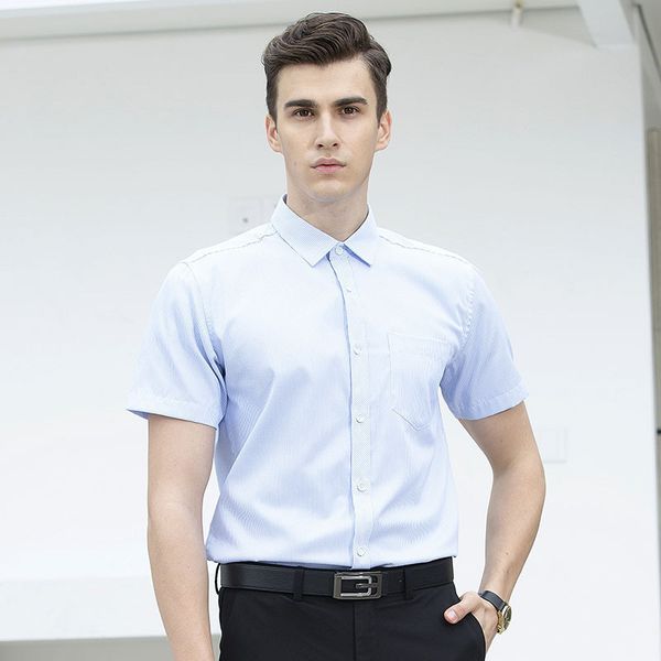 

brand men's shirt twill for male business suit short sleeved kg-49, White;black