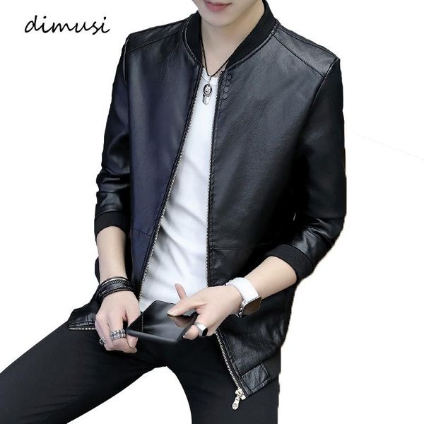 

dimusi men's pu jackets leather coats casual male biker leather coats faux slim fit motorcycle jackets clothing, Black;brown