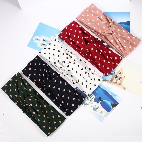

stretch headbands for women, elastic head bands wrap wide dots floral print thick cloth criss cross knotted twisted hair bands rra11901, Silver