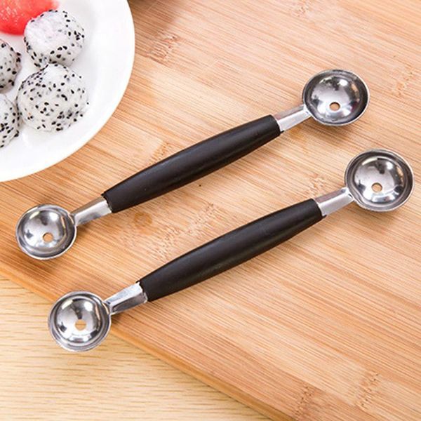 

aihogard stalinless steel dual double end watermelon ice spoon dessert dig ball spoon fruit scoop kitchen cook tool h sqcmdp