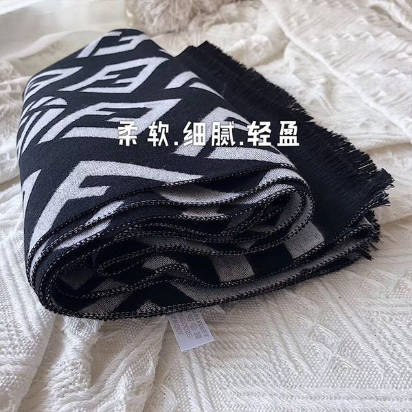 

autumn winter blanket scarf women pashmina cashmere scarf double sided letters plaid scarves knitted warm long shawl wraps quality, Blue;gray