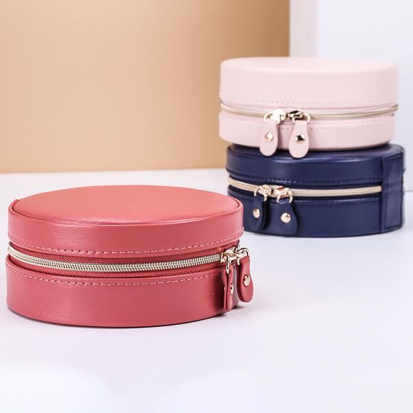 

круговые ювелирные изделия включают в себя pu коже упаковки box креативных простого уха ногтей серьга кольцо дисплей ювелирных изделия короб