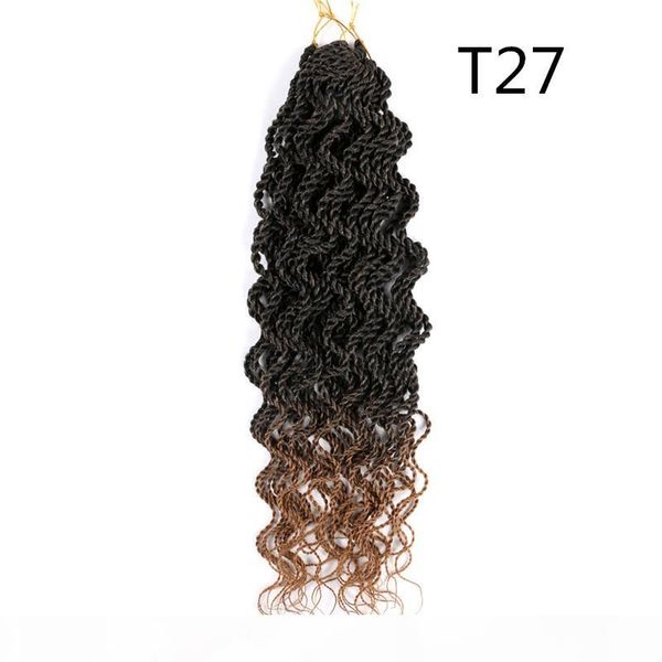 

18 inch ombre brown color synthetic senegalese 65g pc twist braiding hair extensions heat resistant fiber crochet braids, Black