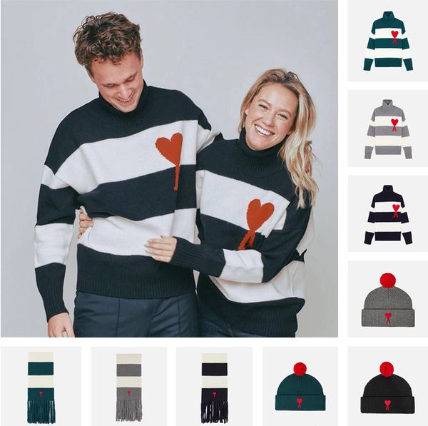 

2020fw new ami men's women's round neck pullover alexandre sweater classic embroidery fashion mattiussi sweater casual coat