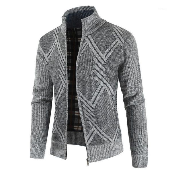 

geometric printed man cardigan knitted sweater coat autumn winter men clothing solid casual jacket cardigan zip sweater1, White;black