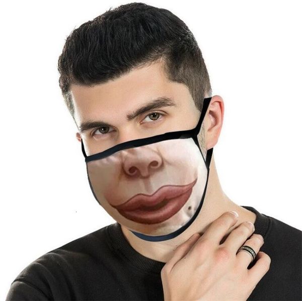 

human factory 12 3d styles fashion funny face printing spoof expression dustproof cotton masks washable reusable mask ew pzf5v