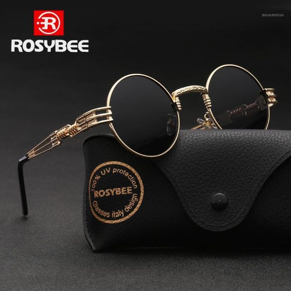 

polarized round metal men women sunglasses steampunk female fashion sun glasses brand designer retro vintage uv400 male oculos1, White;black