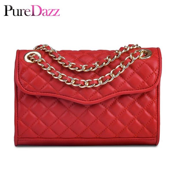 

brand women real leather flap bag luxury diamond pattern genuine leather female shoulder bag ladies shoulder gold chain