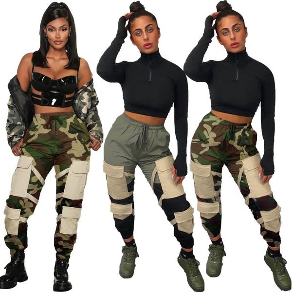 

2020 winter women's fashion patchwork pocket pants hy5134, Black;white