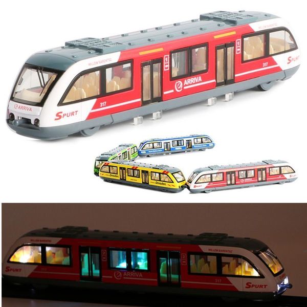 

back metro 1:64 connected subway magnetic track pull train alloy model toys sound & light car collection