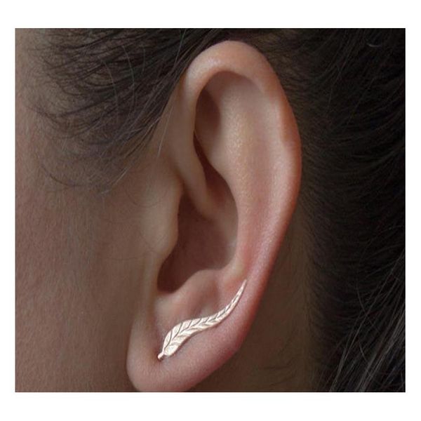 

simple leaf alloy u - ear clip earrings unique personality of the individual earrings wholesale small gifts wieje 6aq2u, Golden;silver