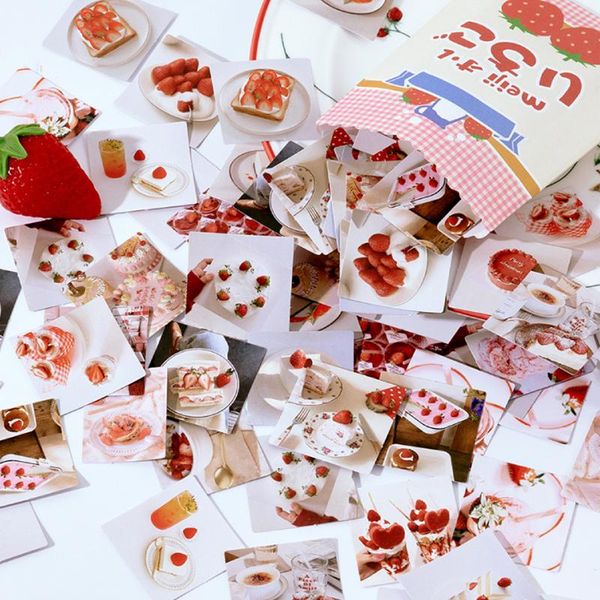 

46pcs пакет yummy клубники декоративные наклейки скрапбукинг стикере дневник канцтовары альбом наклейки детские подарки kawaii bbycvd