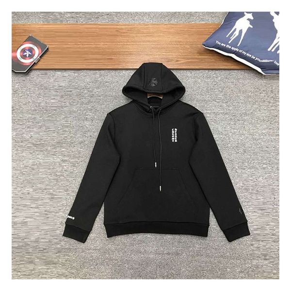 

2020 зимний новый продукт простая вышивка sanskrit заклинание picro сердце мужская пуловер с капюшоном плюшевый черный свитер, Black