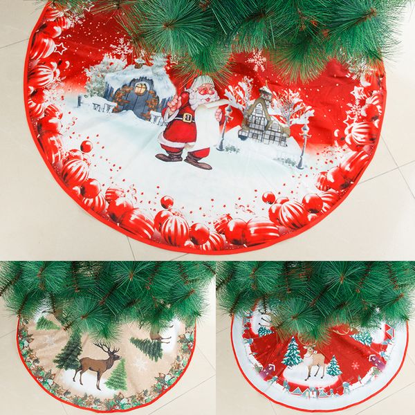 

new christmas tree ornament decoration for home 90cm christmas tree skirt elk christmas tree apron supplies 30pcs t1i2574