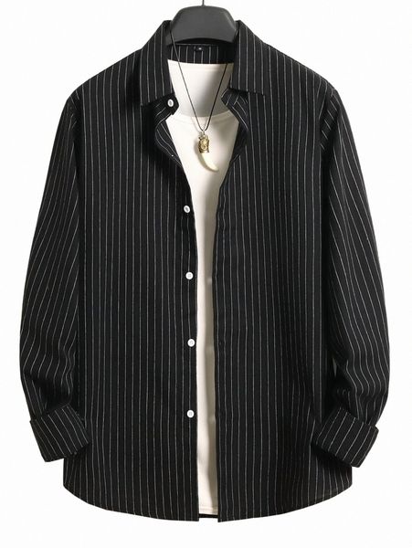 

men striped print shirt without q8fc#, White;black