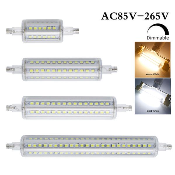 R7S светодиодные фонари AC85V-265V 78 мм 118 мм 135 мм 189 мм SMD2835 Dimmable LED лампочки белый теплый белый свет галогенный прожектор