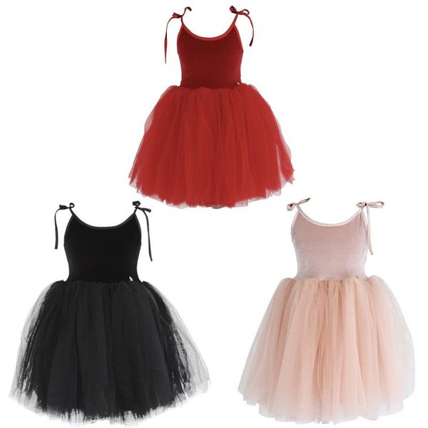 

girl's dresses baby girl vintage princess dress kids velvet patchwork girls tulle ballet dance wear ballerina costume ca979, Red;yellow