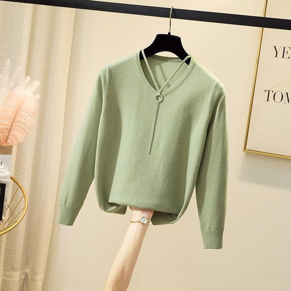 

coigarsam 3xl plus size knitting blouse women new spring blusas womens and blouses black pea-green 2906, White