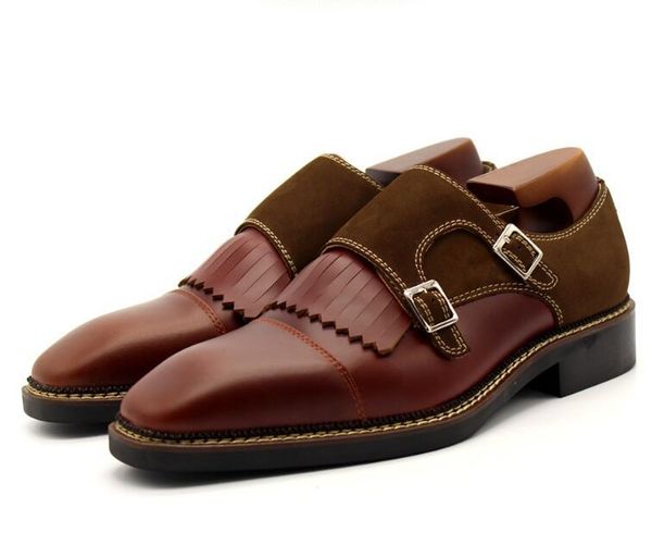 

dress shoes brand men oxfords male italian brown formal flats business leather casual, Black