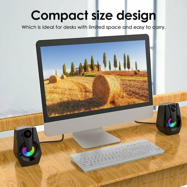 

3.5mm mini speaker audio computer speaker colorful led lighting effect computer audio equipment hd music l1