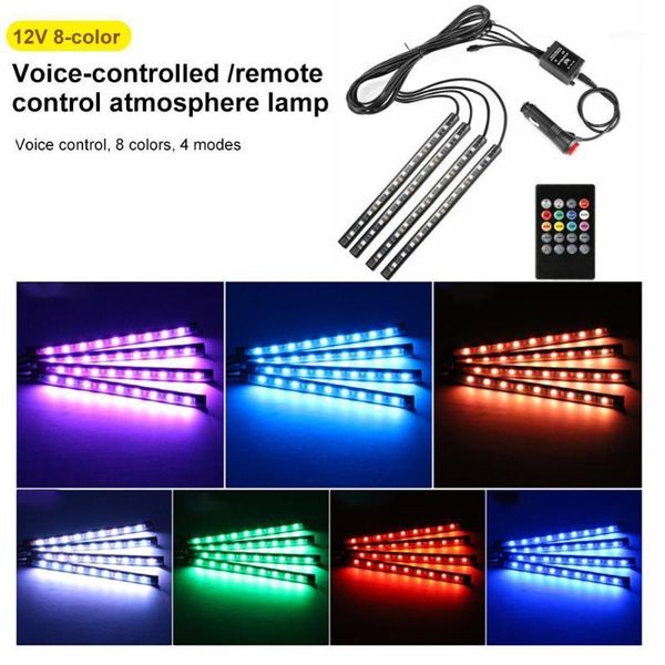 

new upgrade automobile one drag four sound control 7 color remote control atmosphere lamp sole atmosphere lamp rgb led bar1