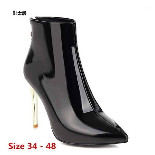 

ankle boots woman high heel boots high heels women shoes spring autumn short booties female small big size 34 - 481, Black