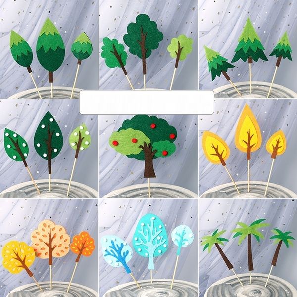 

fwxud mori felt card tree christmas tree leaf cake small non-woven non-woven plug-in card decorative rural qt7oy
