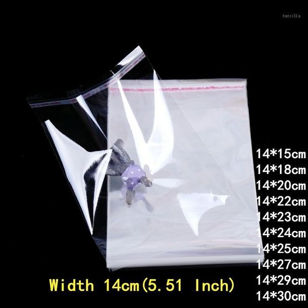 

200pcs 14cm wide plastic bags clear self adhesive cellophane bag transparent jewelry candy cookie packaging bag gift1