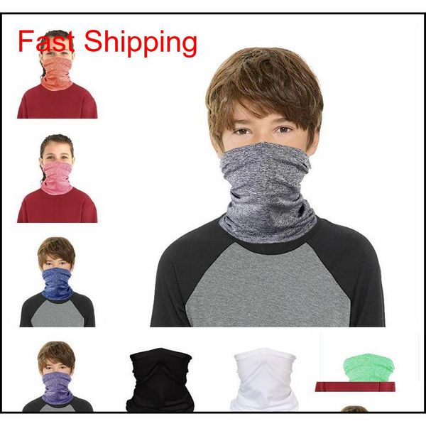 

solid cycling masks sun protection face cover kids hiking magic scarf cycling bandana without mask filter 19*30cm cca12182 30pcs thma1, Black
