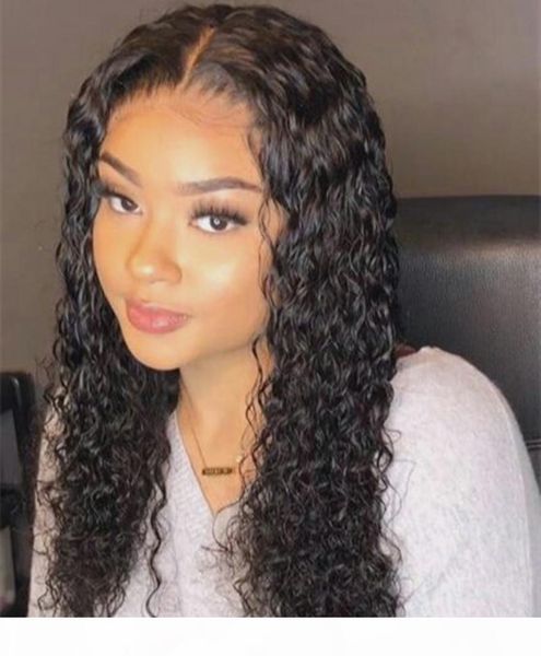 

pre plucked 360 lace frontal wig 130% density deep curly brazilian remy human hair glueless 360 wigs with adjustable straps for women, Black;brown