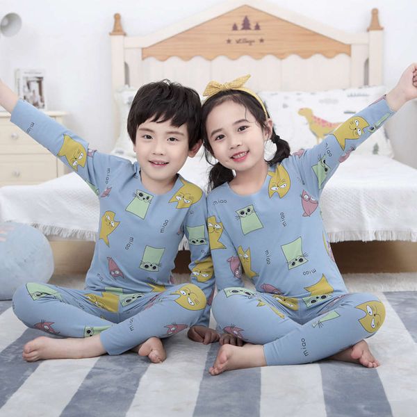 

a3 new shurong home wear boys girls' fashionable pajamas winter underwear set children's tracels autumn cloth andcpbk, Blue;red