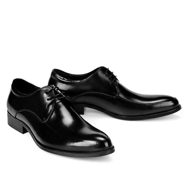 

genuine leather men dress formal shoes business office shoe brogue party large sizes black wine red slip on 2020 new fashion