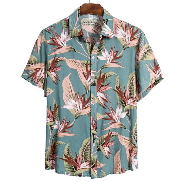 

uefezo is printed as a national print, male collar labatu short sleeve shirt beach casual beach hawaiian shirt street camisa, Blue;black
