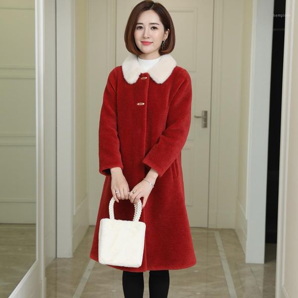 

wool collar genuine female jacket warm coats and jackets women 2020 sheep shearing coat ropa de mujer zjt6731, Black