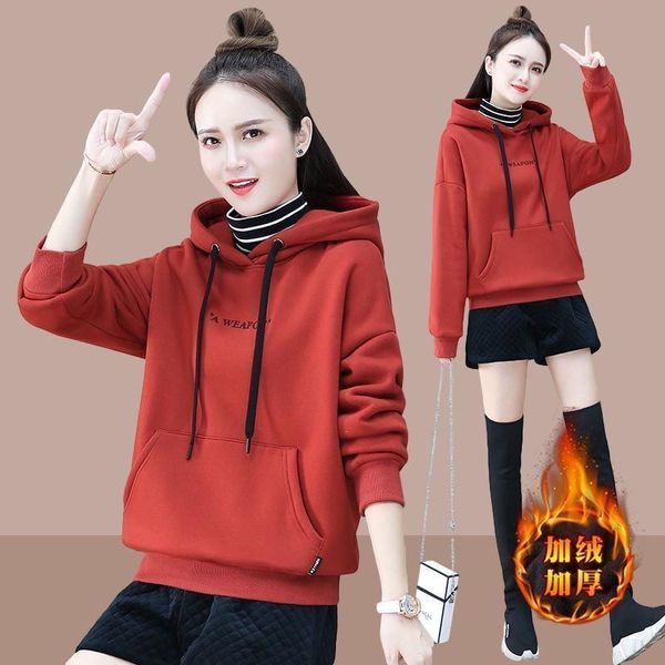 

plush thickened fake two pieces of high neck short sweater women's autumn and winter 2020 new korean loose foreign style top, Black