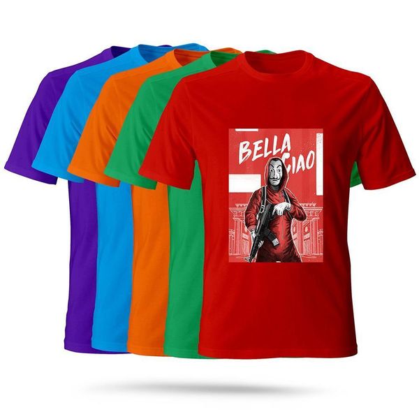 

modern trend money heist t-shirt la casa de papel personalized clothing t shirt punk hip hop casual loose multicolor tshirt, White