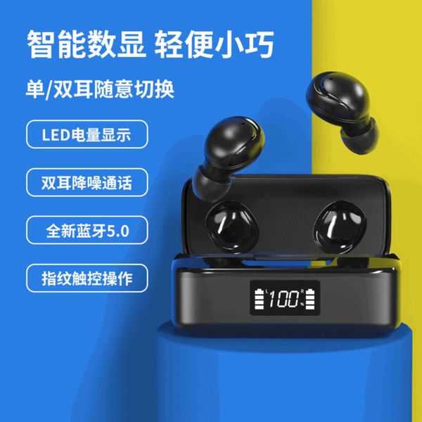 

bluetooth new real wirels stereo xy-10 headset sports 5.0 black technology