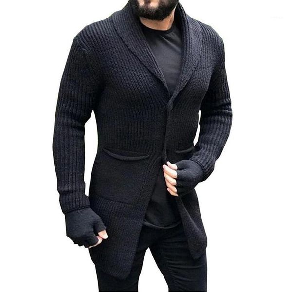 

plus size coats fashion casual autumn winter long sleeve man knits mens cardigan sweater lapel neck slim, White;black