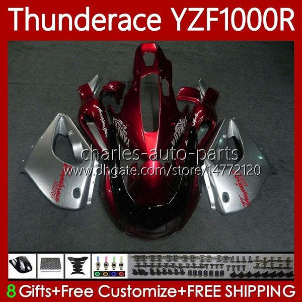 Corpo per Yamaha YZF1000R Thunderiace YZF 1000R 1000 R 96-07 Bodywork 87No.25 YZF-1000R 96 97 98 99 00 01 02 07 YZF1000-R 1996 2003 2004 2005 2006 Red Silvery Fairing