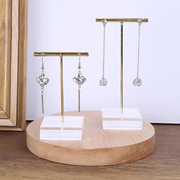 

metal acrylic earring display stand steel earring holder organizer jewellery case jewelry stand 2pcs/set, Pink;blue