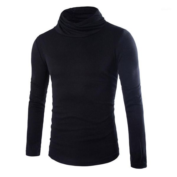 

2019 autumn and winter youth new rotary twisted collar men's high collar bottom knitted shirt pure color men's sweater 6270251, White;black