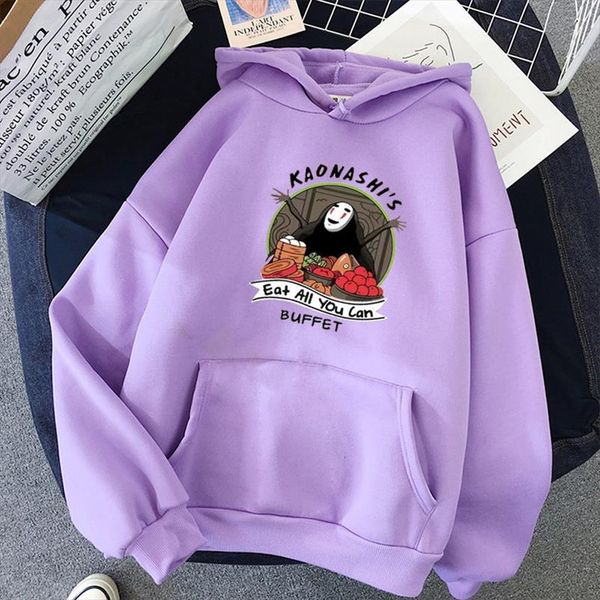 

печать аниме негабаритных женщин толстовка kawaii для женских топов hoody full рукав pullovers harajuku streetwear, Black