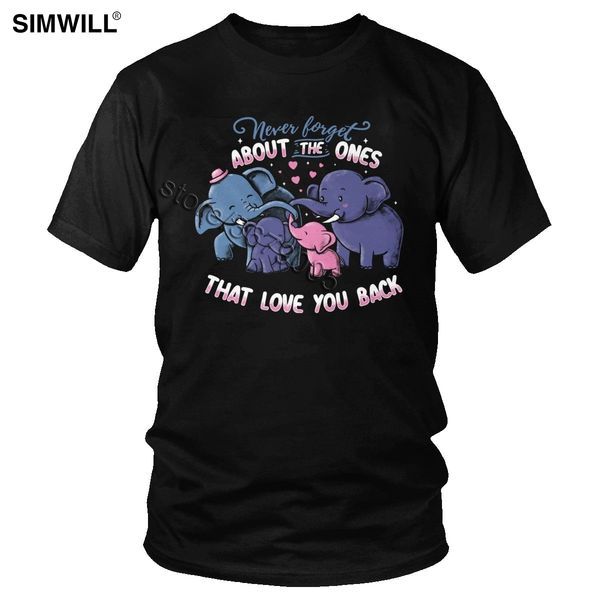 

sport never forget about the ones that love you back t shirt men leisure cotton t-shirt short sleeve cute lovely elephant animal tee