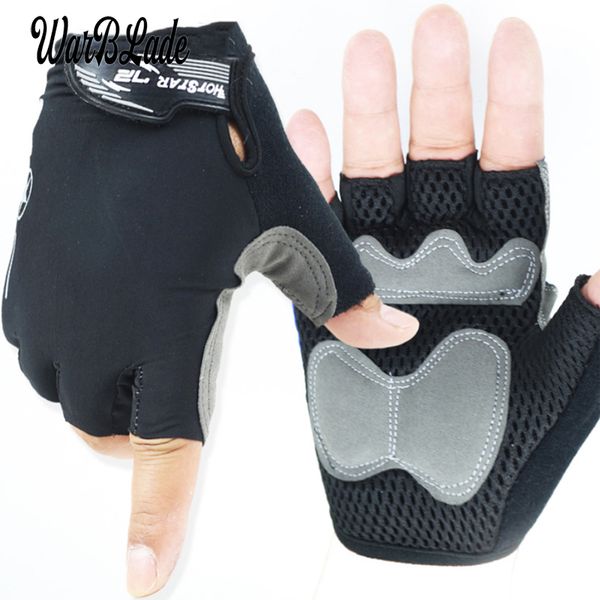 

warblade 2019 new men women weight lifting gloves sports body building training fitness workout wrist wrap half finger mittens, Blue;gray