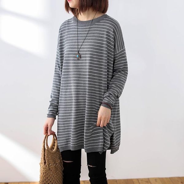 

2020 spring new style women striped pullover t shirt long sleeve loose-fit o-neck female long clothes casual women fashion 1, White;black