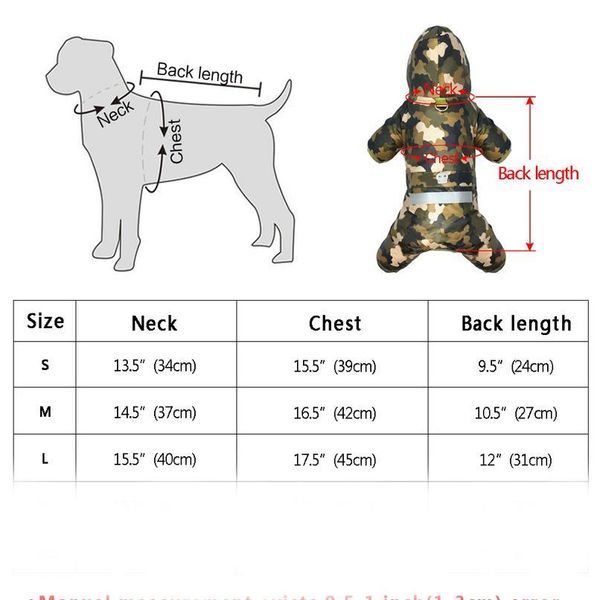 

camouflage dog raincoat clothes pet puppy waterproof jacket reflective dog rain coat hooded cat coat for small medium do jlldbl